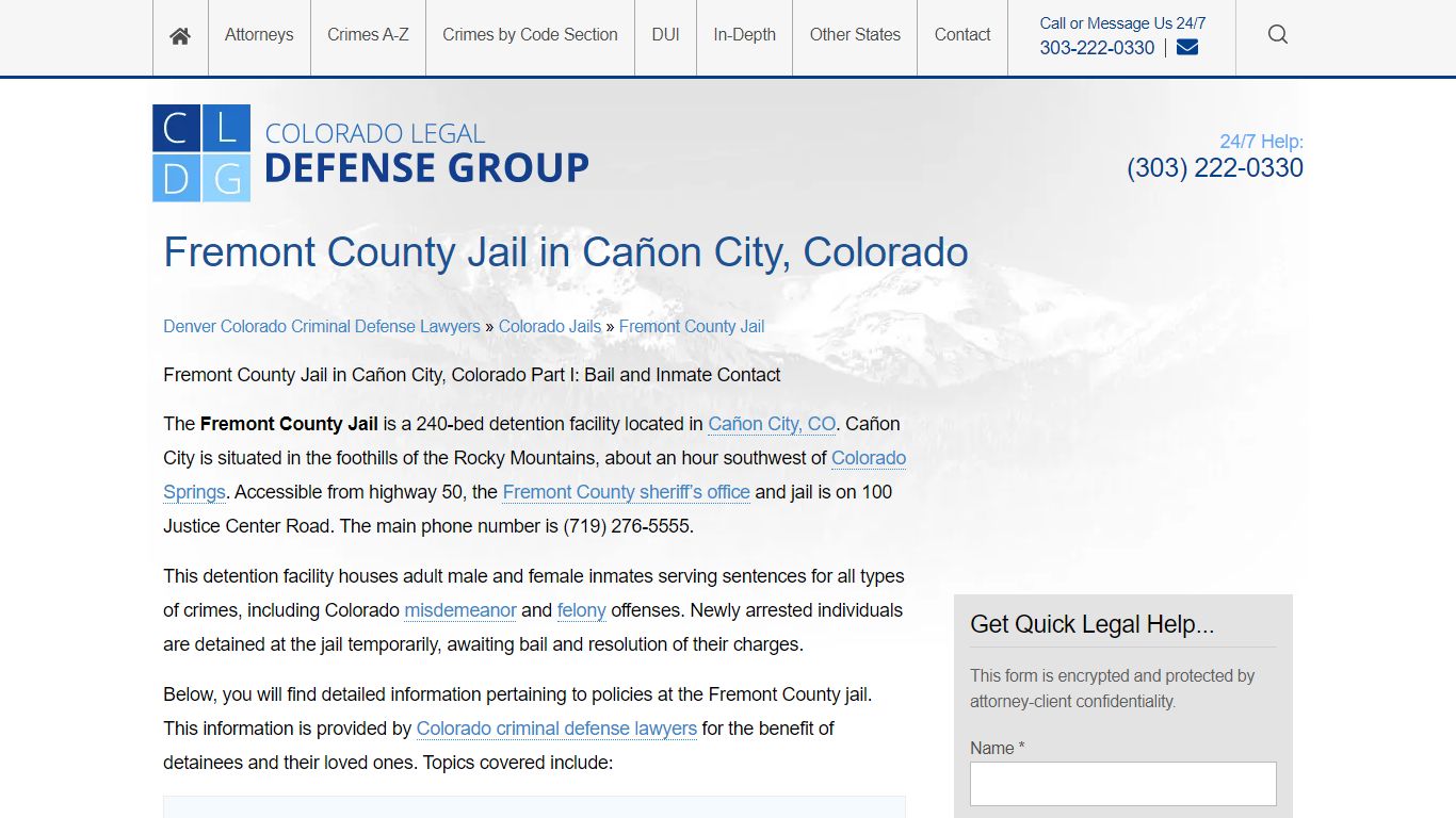 Fremont County Jail: Bail, Visiting & Inmate Information