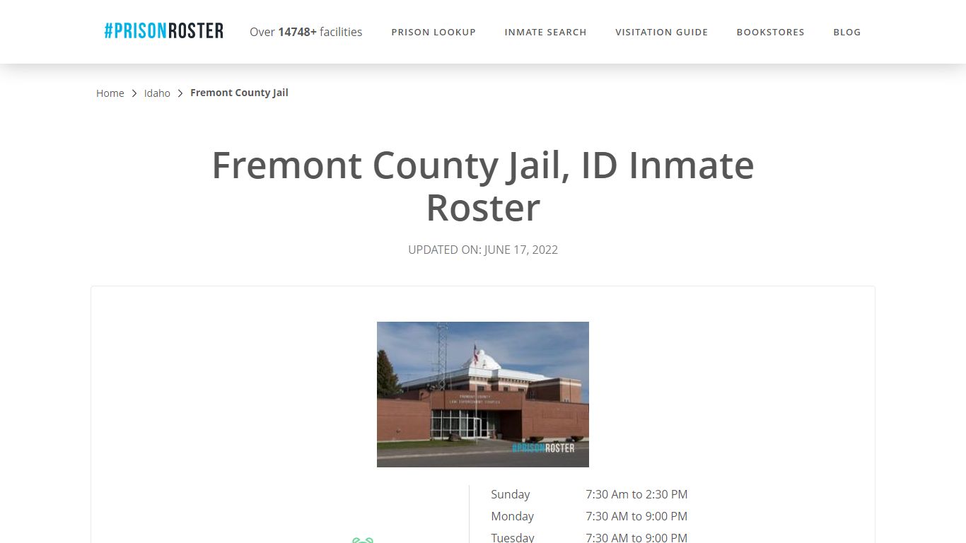 Fremont County Jail, ID Inmate Roster - Inmate Locator